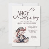 Ahoy is een Boy Pirate Baby shower Kaart (Voorkant)