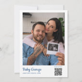 Ahoy is een jongen Baby shower foto QR-code Kaart (Achterkant)