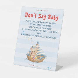 Ahoy is een jongen Baby shower spel Reclamebord Met Voetstuk