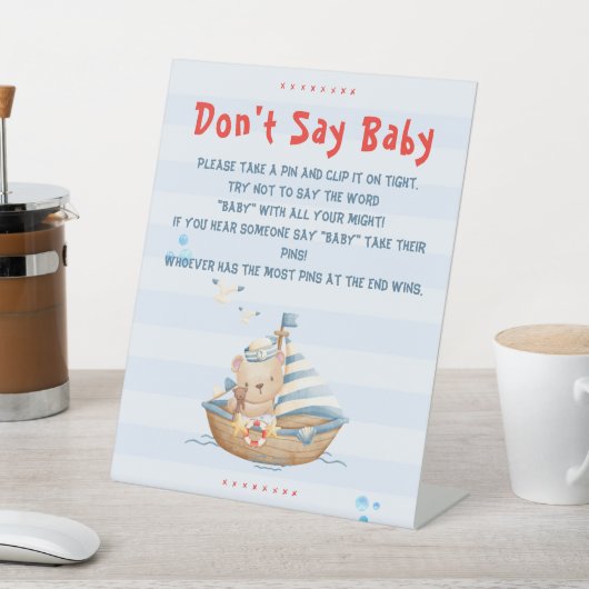 Ahoy is een jongen Baby shower spel Reclamebord Met Voetstuk (Insitu)