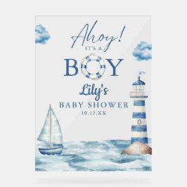 Ahoy is een jongen Baby shower welkom Acryl Bord