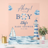 Ahoy is een jongen Baby shower welkom Acryl Bord (Huwelijk)