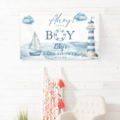 Ahoy is een jongen Baby shower welkom Spandoek (Insitu)