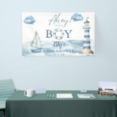 Ahoy is een jongen Baby shower welkom Spandoek (Beurs)