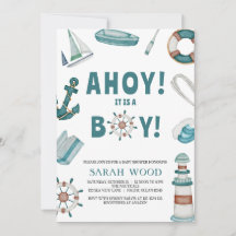 AHOY is een jongen, nautisch Baby shower