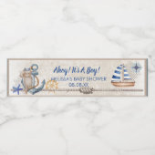 Ahoy is een jongen nautisch baby shower thema waterfles etiket (Enkel label)