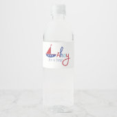 Ahoy is een jongen! Nautisch baby shower waterlabe Waterfles Etiket (Voorkant)