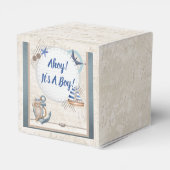 Ahoy is een jongen nautisch thema baby shower bedankdoosjes (Achterkant)