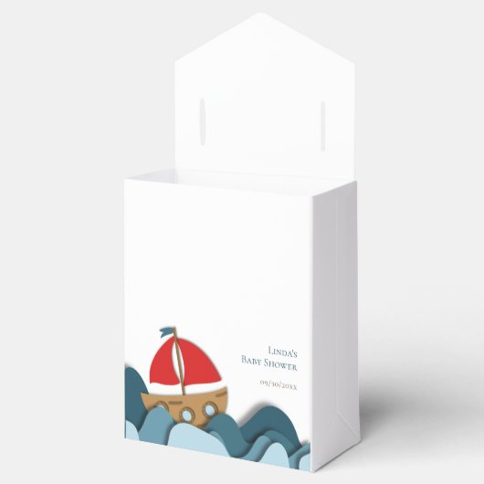 Ahoy is een jongen nautische jongen Baby shower Bedankdoosjes (Geopend)