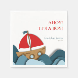 Ahoy is een jongen nautische jongen Baby shower Servet