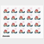 Ahoy is een jongen nautische jongen Baby shower Vierkante Sticker (Vel)