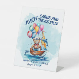 Ahoy is een jongen nautische Kaarten en geschenken Reclamebord Met Voetstuk