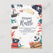 Ahoy is een jongen Piratenschip Nautische Diapper  Informatiekaartje (Voorkant)