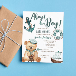 Ahoy is een jongen teddybeer baby shower budget ui