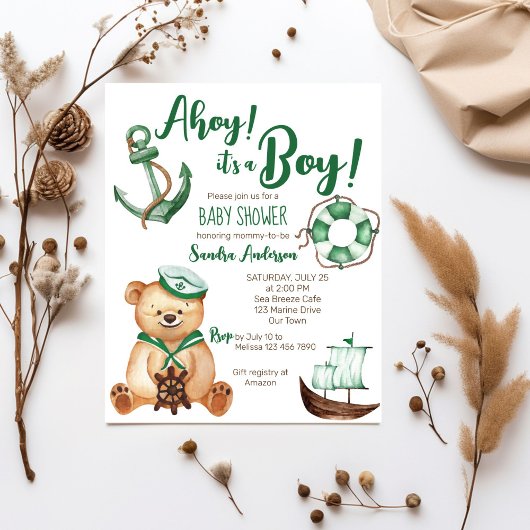Ahoy is een jongen teddybeer baby shower budget ui