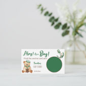 Ahoy is een jongen teddybeer baby shower informatiekaartje (Staand voorkant)