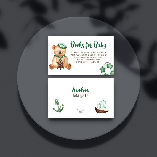 Ahoy is een jongen teddybeer boeken voor baby informatiekaartje