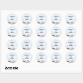 Ahoy is een jongensblauw Zeilboot baby shower beda Ronde Sticker (Vel)