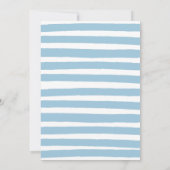 Ahoy is een jongensblauw Zeilboot baby shower Kaart (Achterkant)