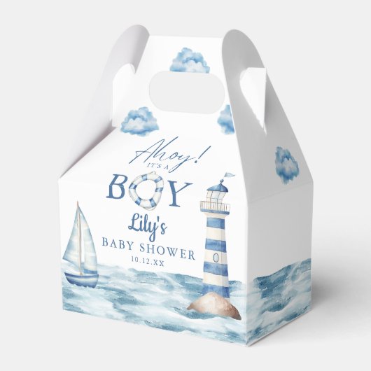 Ahoy is een klein Baby shower Bedankdoosjes (Voorkant Zijde)