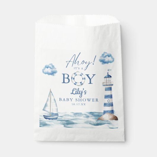 Ahoy is een klein Baby shower Bedankzakje (Voorkant)