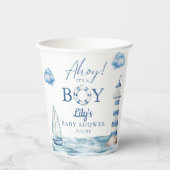 Ahoy is een klein Baby shower Papieren Bekers (Voorkant)