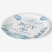 Ahoy is een klein Baby shower Papieren Bordje (Gekanteld)