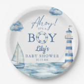 Ahoy is een klein Baby shower Papieren Bordje (Voorkant)