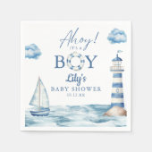 Ahoy is een klein Baby shower Servet (Voorkant)
