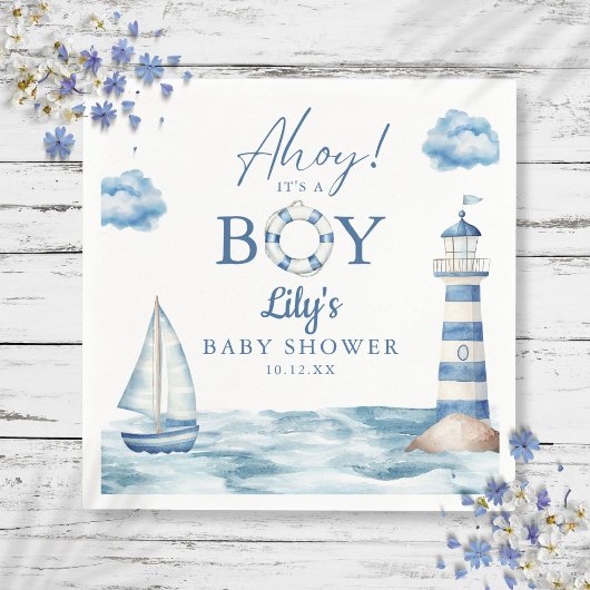 Ahoy is een klein Baby shower Servet