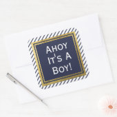 Ahoy is een klein Baby shower Vierkante Sticker (Envelop)