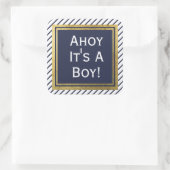 Ahoy is een klein Baby shower Vierkante Sticker (Tas)