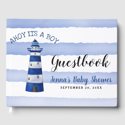 Ahoy is een padvinder | Nautisch Baby shower Gastenboek (Voorkant)