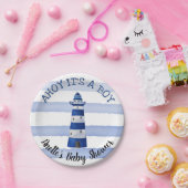 Ahoy is een padvinder | Nautisch Baby shower Papieren Bordje (Feest)