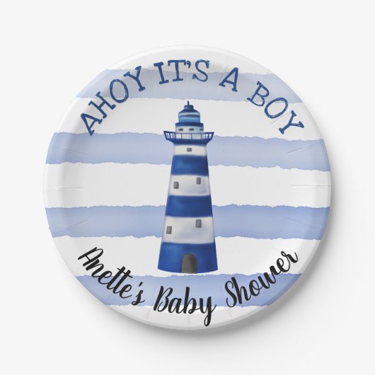 Ahoy is een padvinder | Nautisch Baby shower Papieren Bordje (Voorkant)
