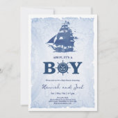 Ahoy is een piratenschip nautisch Baby shower Kaart (Voorkant)