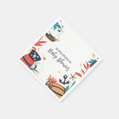 Ahoy is een piratenschip nautisch Baby shower Servet (Hoek)
