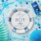 Ahoy is een reddingsboei nautisch Baby shower Papieren Bordje (Feest)