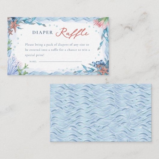 Ahoy It’s a Boy! Nautical Diaper Raffle Informatiekaartje (Voorkant / Achterkant)