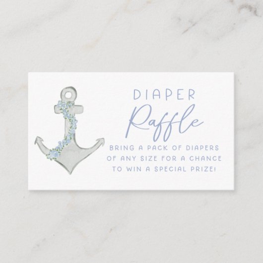 Ahoy It's A Boy Baby Shower Diaper Raffle Insert Informatiekaartje (Voorkant)
