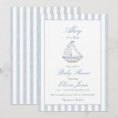 Ahoy It's A Boy Baby Shower Invitation Card Kaart (Voorkant / Achterkant)