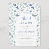 Ahoy it's a Boy Baby Shower Invitation Kaart (Voorkant / Achterkant)