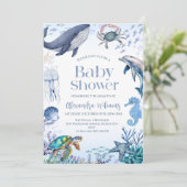 Ahoy! It's a Boy Baby Shower Party Kaart (Staand voorkant)