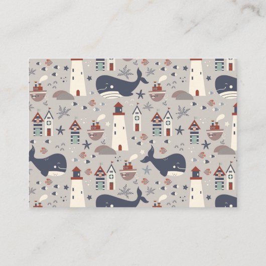 Ahoy It's a Boy Nautical Baby Shower  Informatiekaartje (Achterkant)