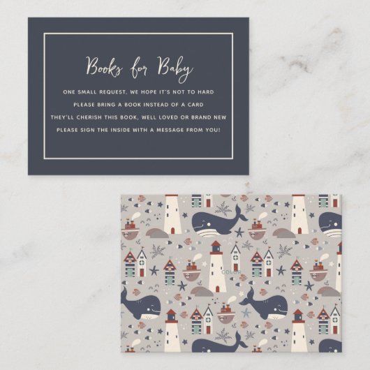 Ahoy It's a Boy Nautical Baby Shower  Informatiekaartje (Voorkant / Achterkant)