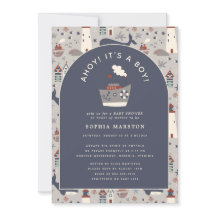 Ahoy It's a Boy Nautical Blue Baby Shower 