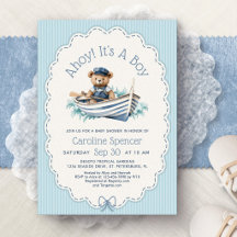 Ahoy Jongen Nautische Beer Baby Shower