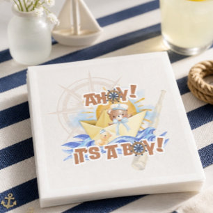 Ahoy! Jongens Baby Borrelservetjes Servet