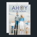 Ahoy Joy to the World Christmas Beach Foto Feestdagenkaart<br><div class="desc">Deze fotokaart is perfect voor iedereen die in een warm klimaat of strandstad woont tijdens de feestdagen. De tekst is een toneelstuk over "Joy to the World". Voeg een speciale groet toe aan de achterkant!</div>