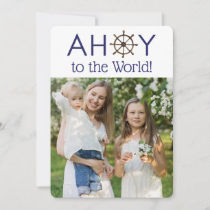 Ahoy Joy to the World Kerst Nautische foto Feestdagenkaart